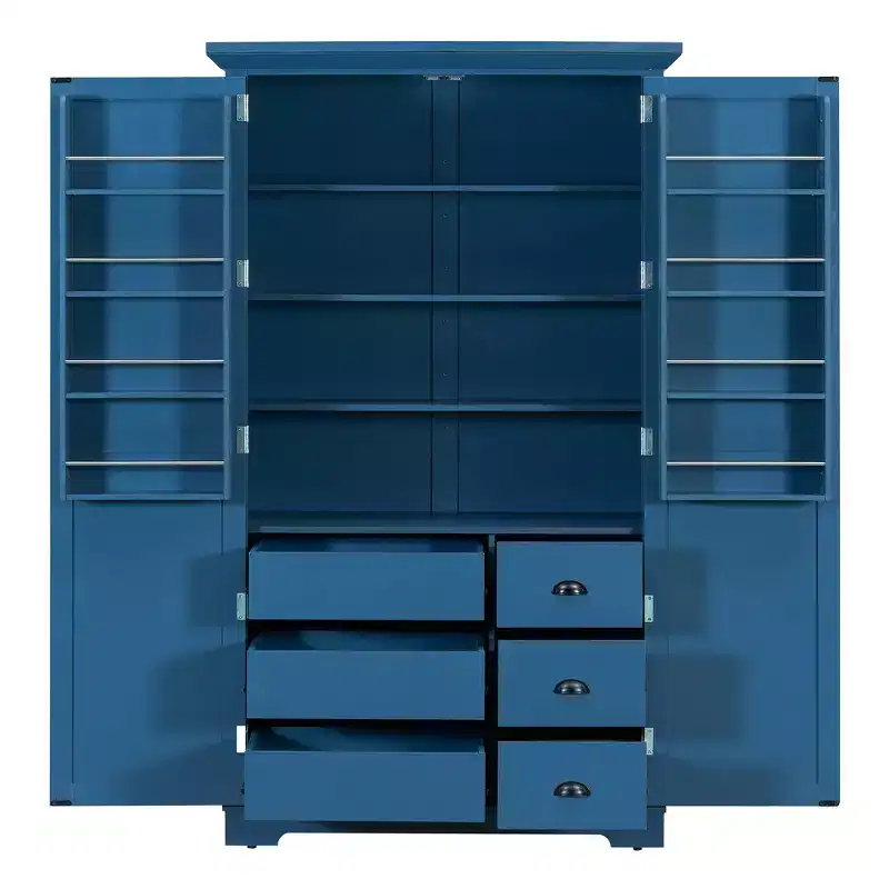 Whisen 72''H Freestanding Kitchen Storage Pantry, Large Dining Storage Cabinet Cupboard Sideboards With Door Shelves, Adjustable Shelves