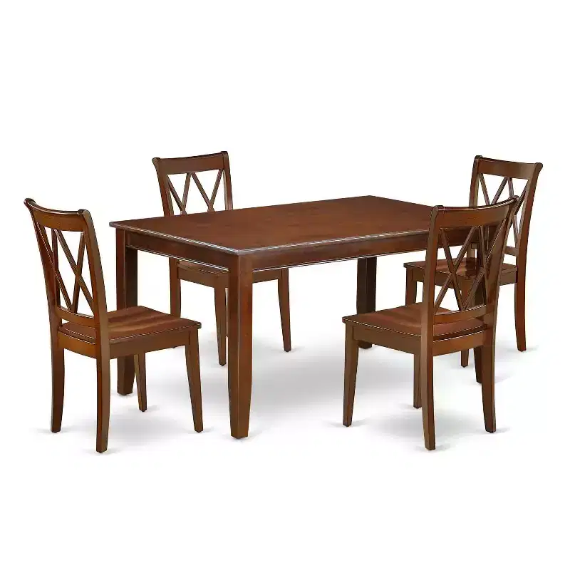 Dining Set 5 Piece - Rectangular Table & 4 Chairs - Modern Farmhouse Style