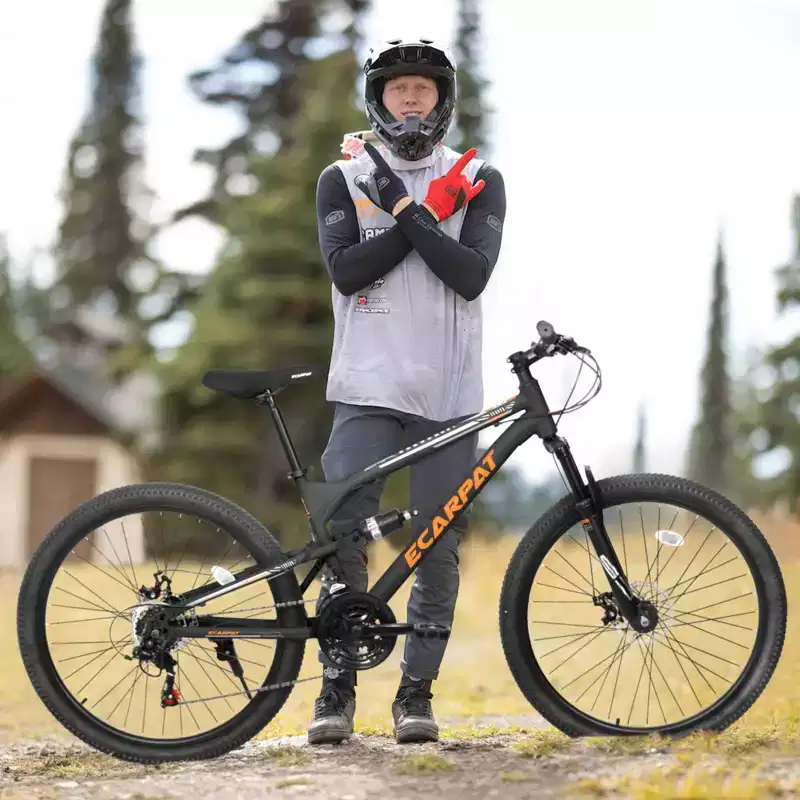 NAYSAYE Bicycle 26 Inch Steel Frame 21 Speed Mountain Bike with Dual Suspension Adult Bike for Outdoor Riding, Black, 67*25*40