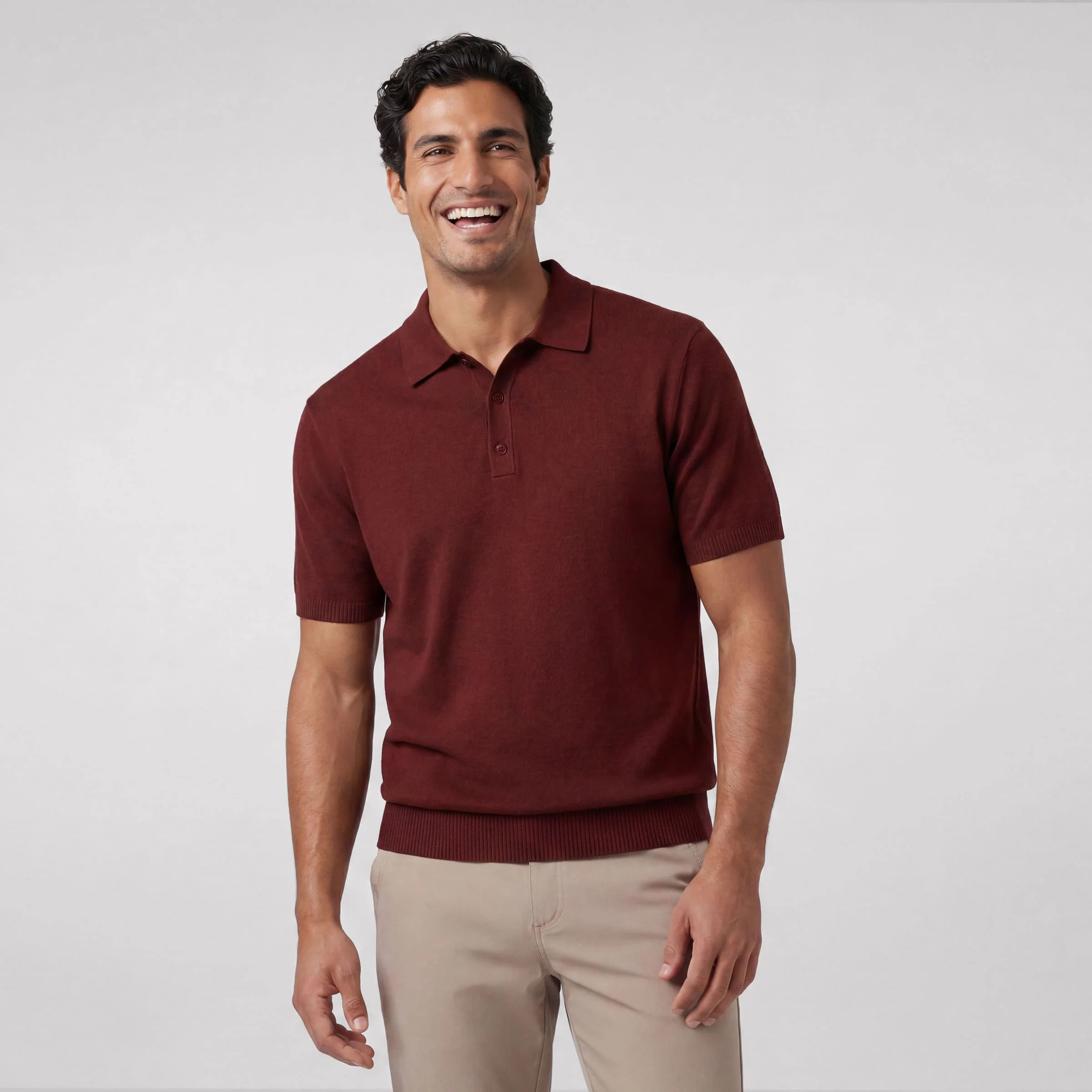 Polo shirt - chestnut brown