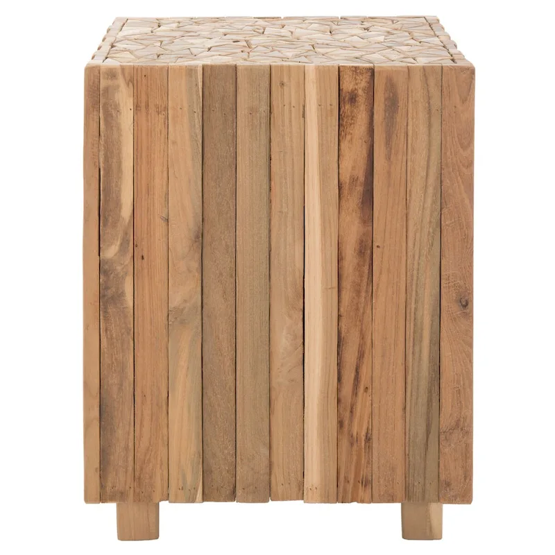 Medium Oak Square End Table – 1 Person
