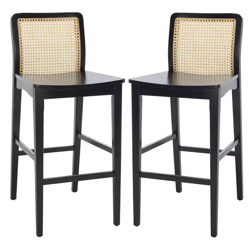 Benicio Rattan Bar Stool (Set Of 2) - BST1507 - Safavieh