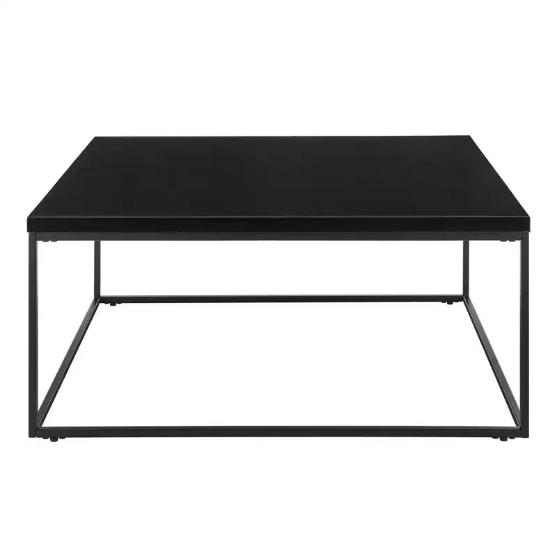 35 Black Wood And Metal Square Frame Coffee Table