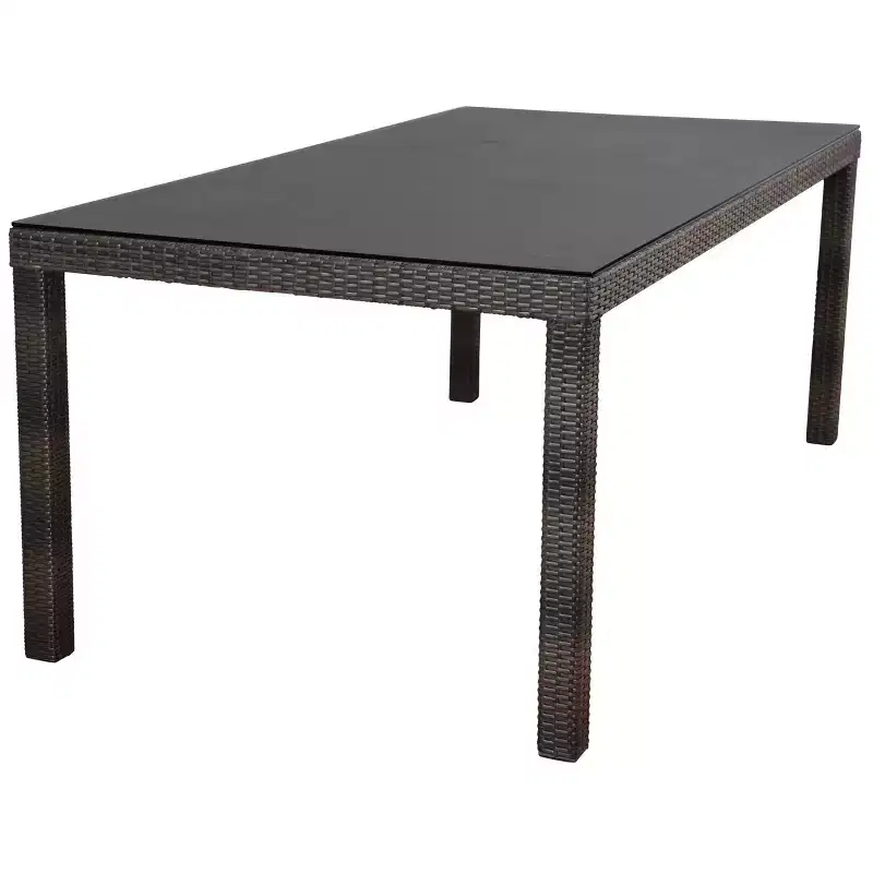 Lina 7pc Patio Dining Set - International Home Miami: Eucalyptus Wood, Galvanized Steel Bolts, Water & UV Resistant
