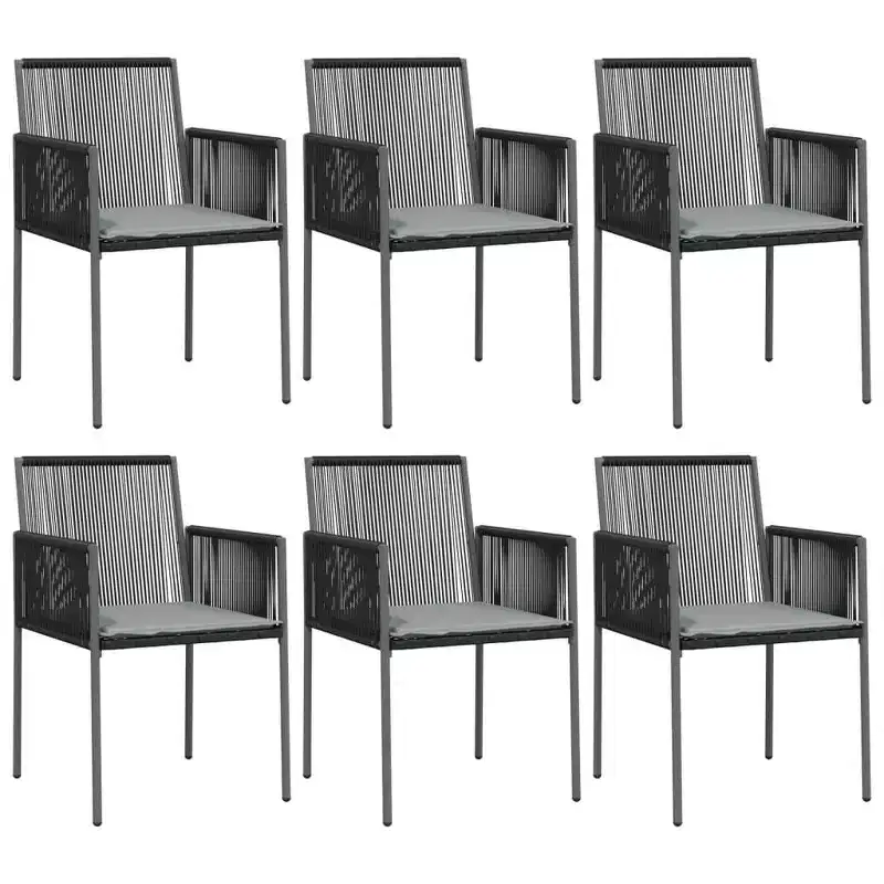 vidaXL Garden Chair Set of 6 PE rattan Standard Durable