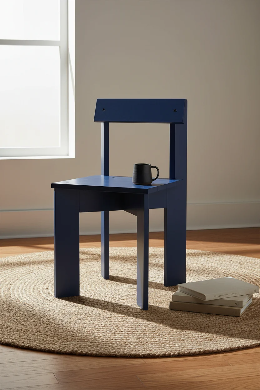 Minimalist FSC-Certified Solid Wood Dining Chair with Flat-Plank Construction for Dining Rooms