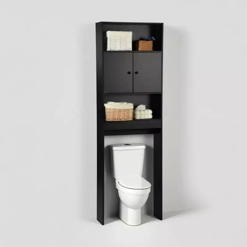 Tall Narrow Storage Cabinet with Shelves and Double Doors, 76.38