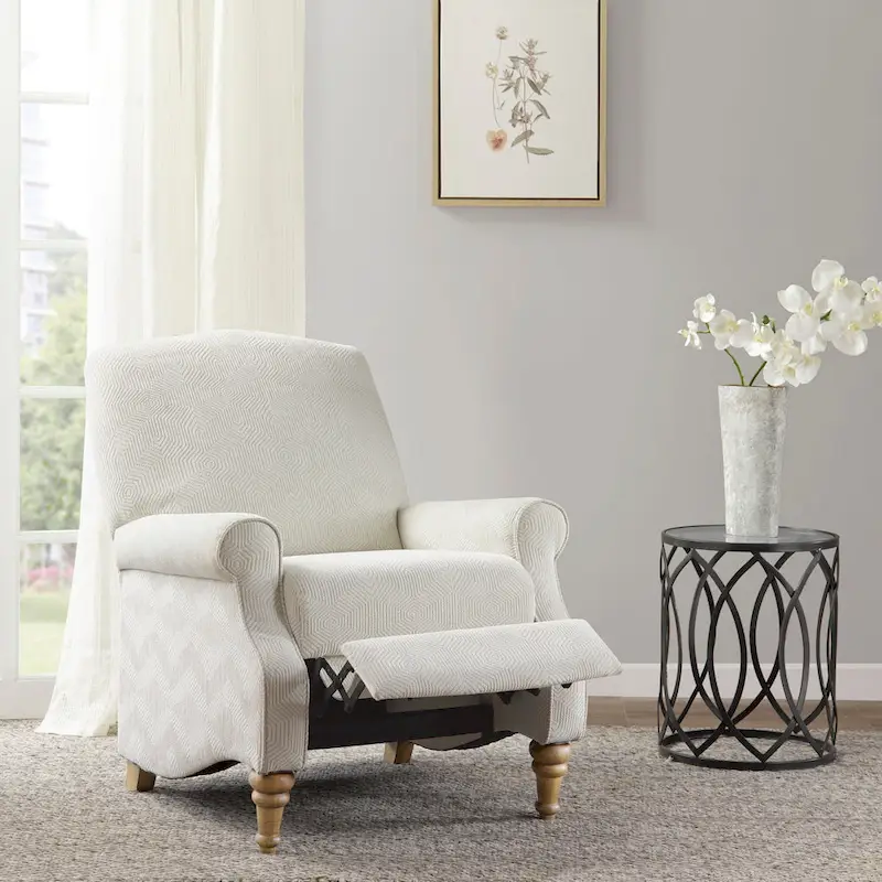 Ivory Single-Seat Push-Back Recliner