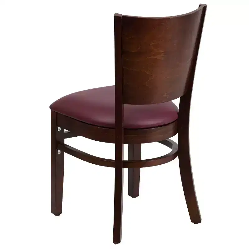 2 Pack Solid Back Wooden Restaurant Chair