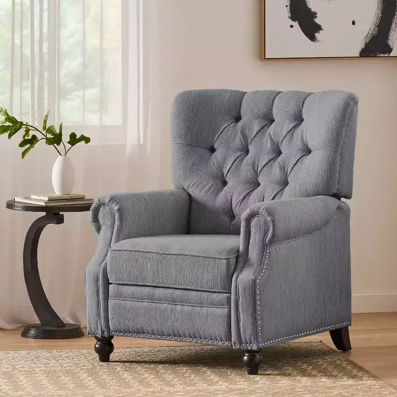Christopher Knight Home Callade Tufted Power Recliner Gray/Dark Brown