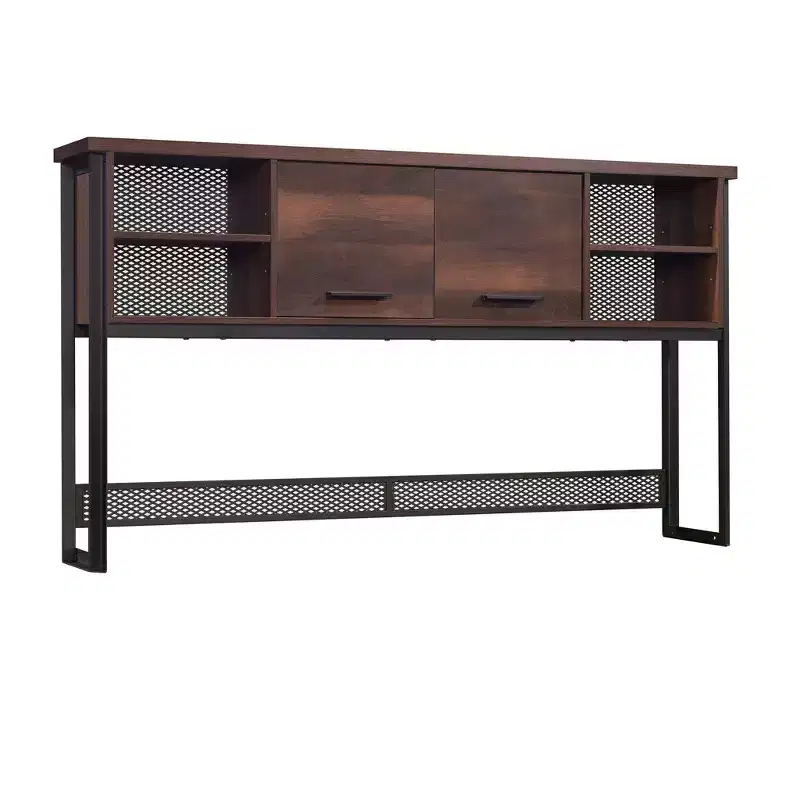 Briarbrook Large Library Hutch Barrel Oak - Sauder: Industrial Style, Laminated Surface, Metal Hardware