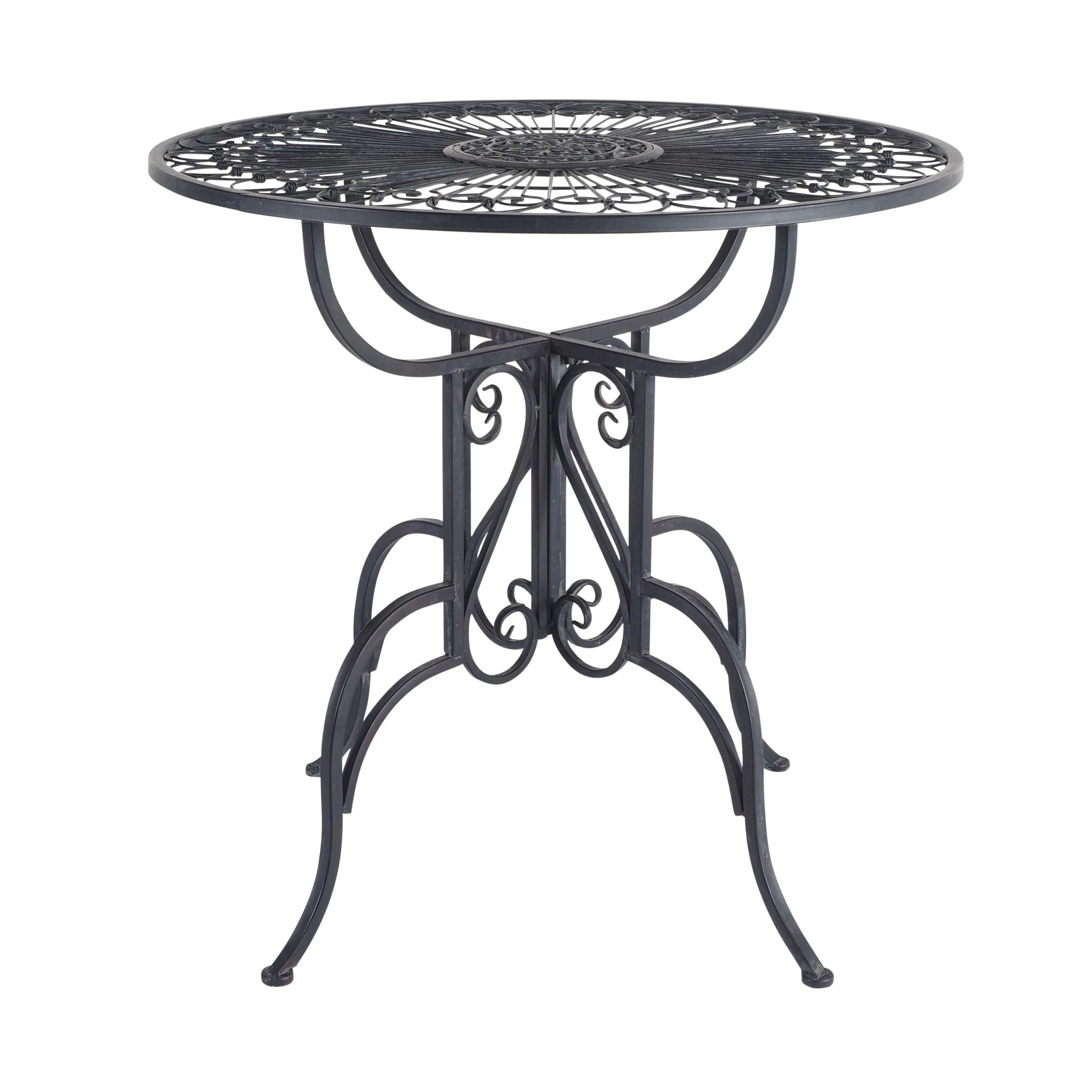 Arles French Bistro Steel Garden Table Matte Black