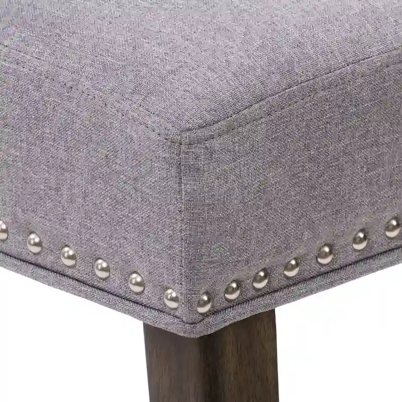 Mid-Century Modern Upholstered Dining Chair with Nail Head Trim, Set of 2