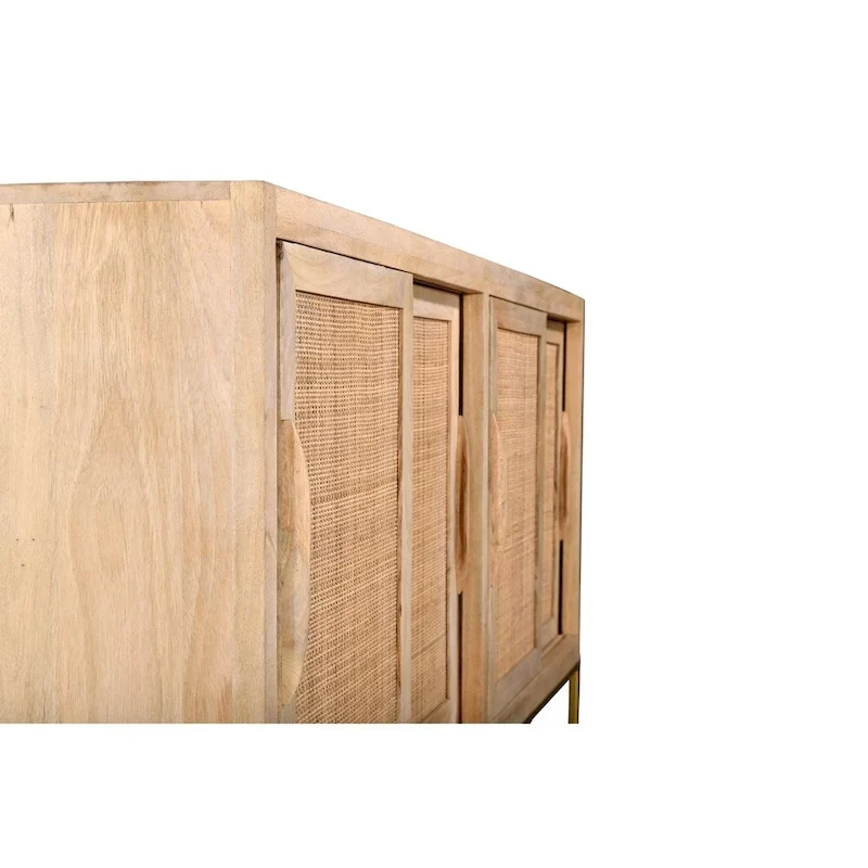 Natural Cane 4 Sliding Door Sideboard
