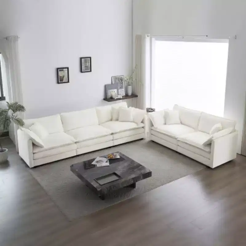 Modern Sofa Set for Living Room, Sofa Set of 2 Chenille Couch, 2+3 Seater Sofa Set Deep Seat Sofa