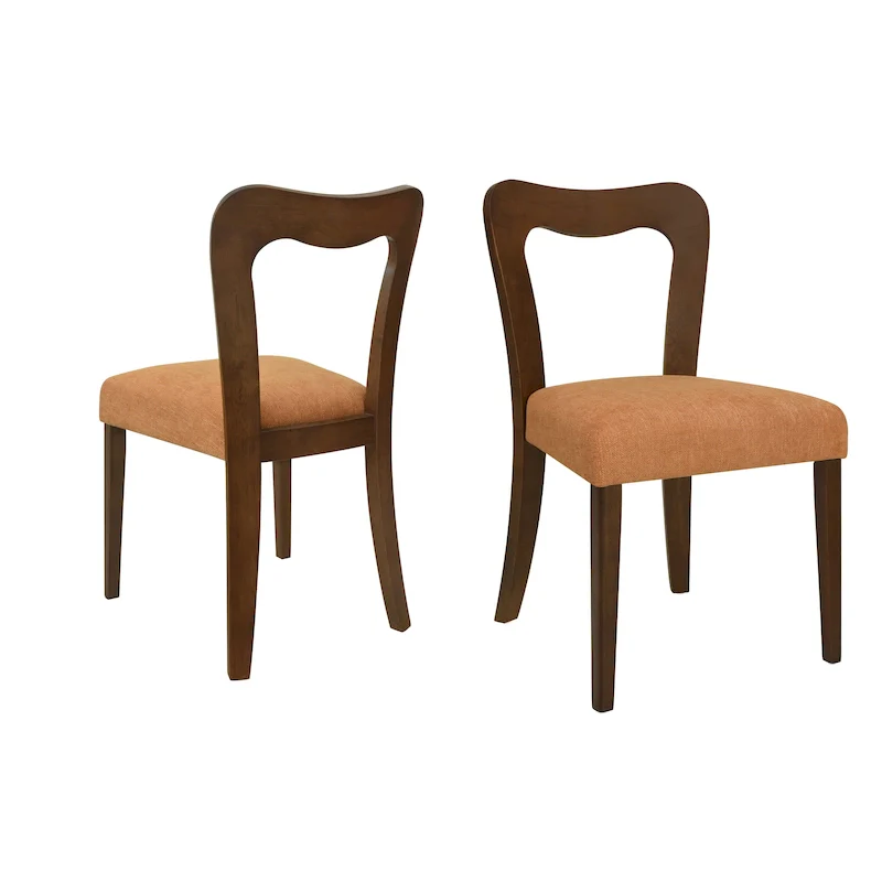 '- Ethan Modern Upholstered Dining Chair Set of 2 with Open-Back Design