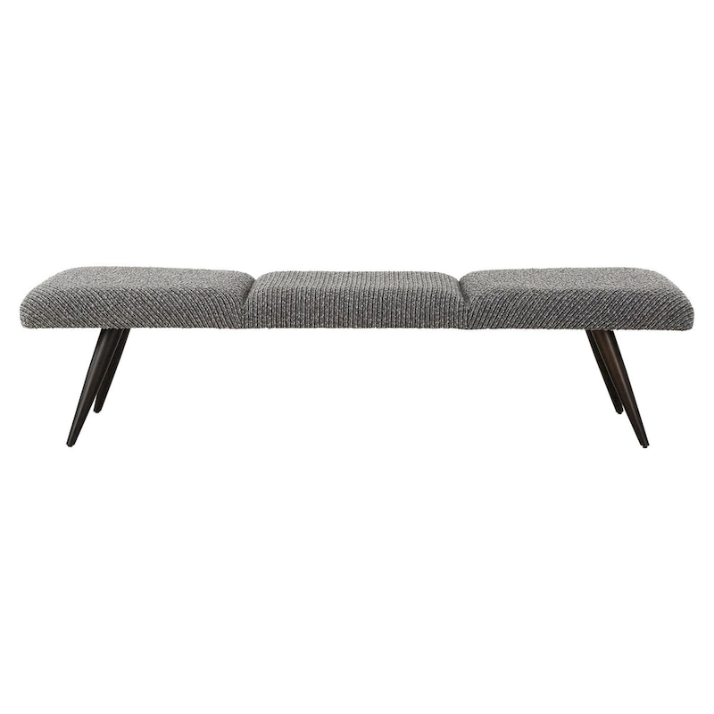 Uttermost Bowtie Charcoal Fabric Bench - 18 H X 72.5 W X 20 D