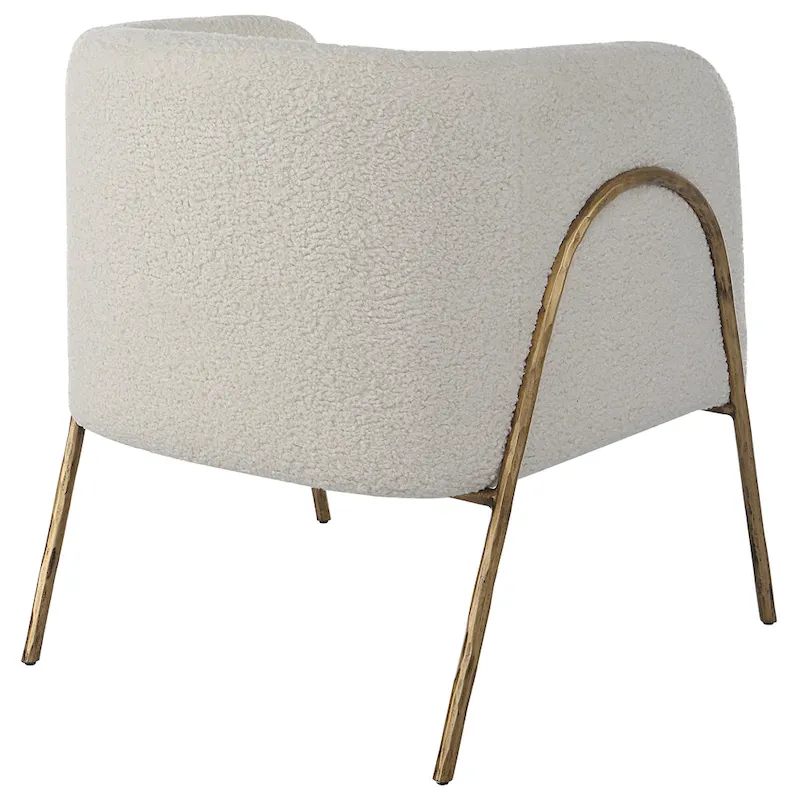 Uttermost Jacobsen Off White Shearling Accent Chair - 27W x 28.5H x 27D