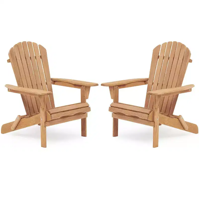TUYOHW Foldable Patio Adirondack Chair,Set of 2,Oversized Accent Chair for Porch,Garden & Backyard,Outdoor Lounge Chair,330lbs Capacity
