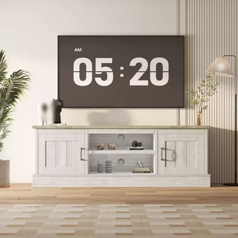 TV Stand for TVs Up to 65'', Entertainment Center with Storage Cabinet and Media Console
