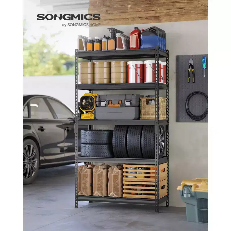 5-Tier Heavy-Duty Steel Garage Shelving Unit, 18x36x72
