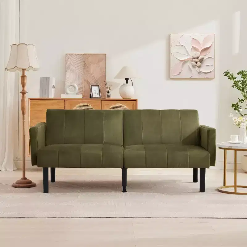 Sofa Bed, 3-Seater Reclining Futon Sofa, Modern Fabric Convertible Daybed Couch, Perfect for Living Room, Bedroom & Apartment
