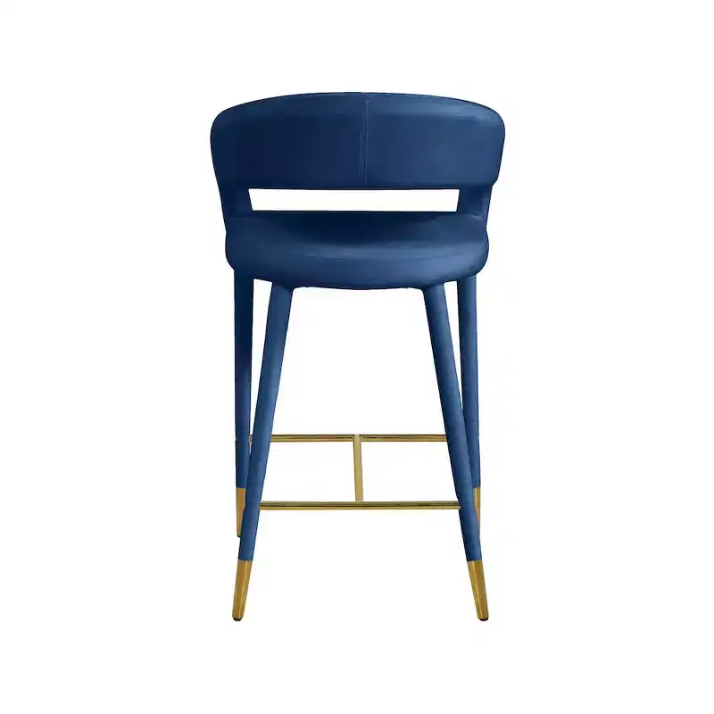 Meridian Furniture,Destiny Navy Velvet Stool