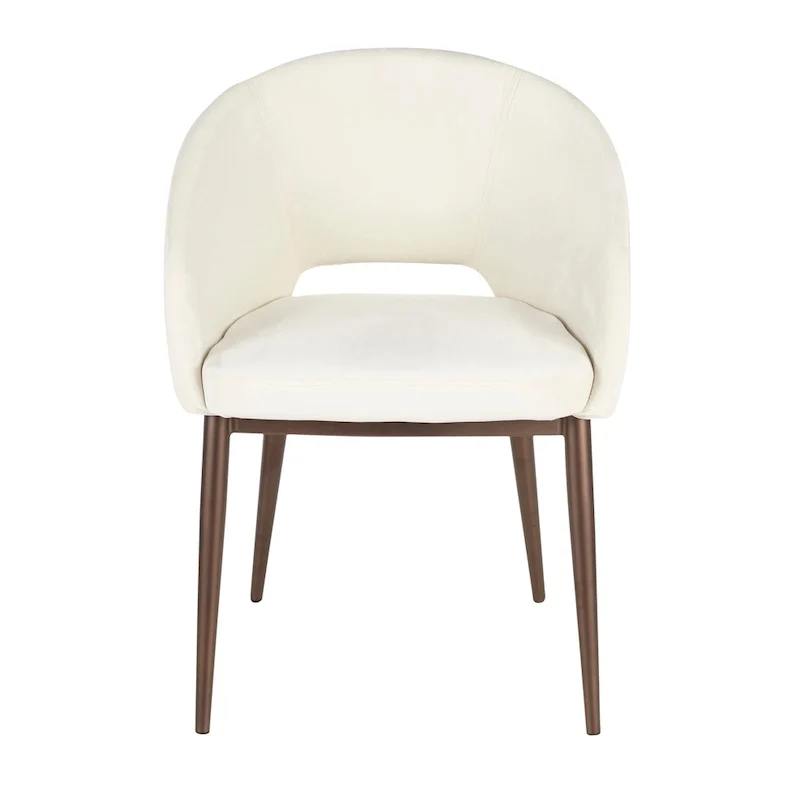 Upholstered Dining Chair with Copper Metal Legs