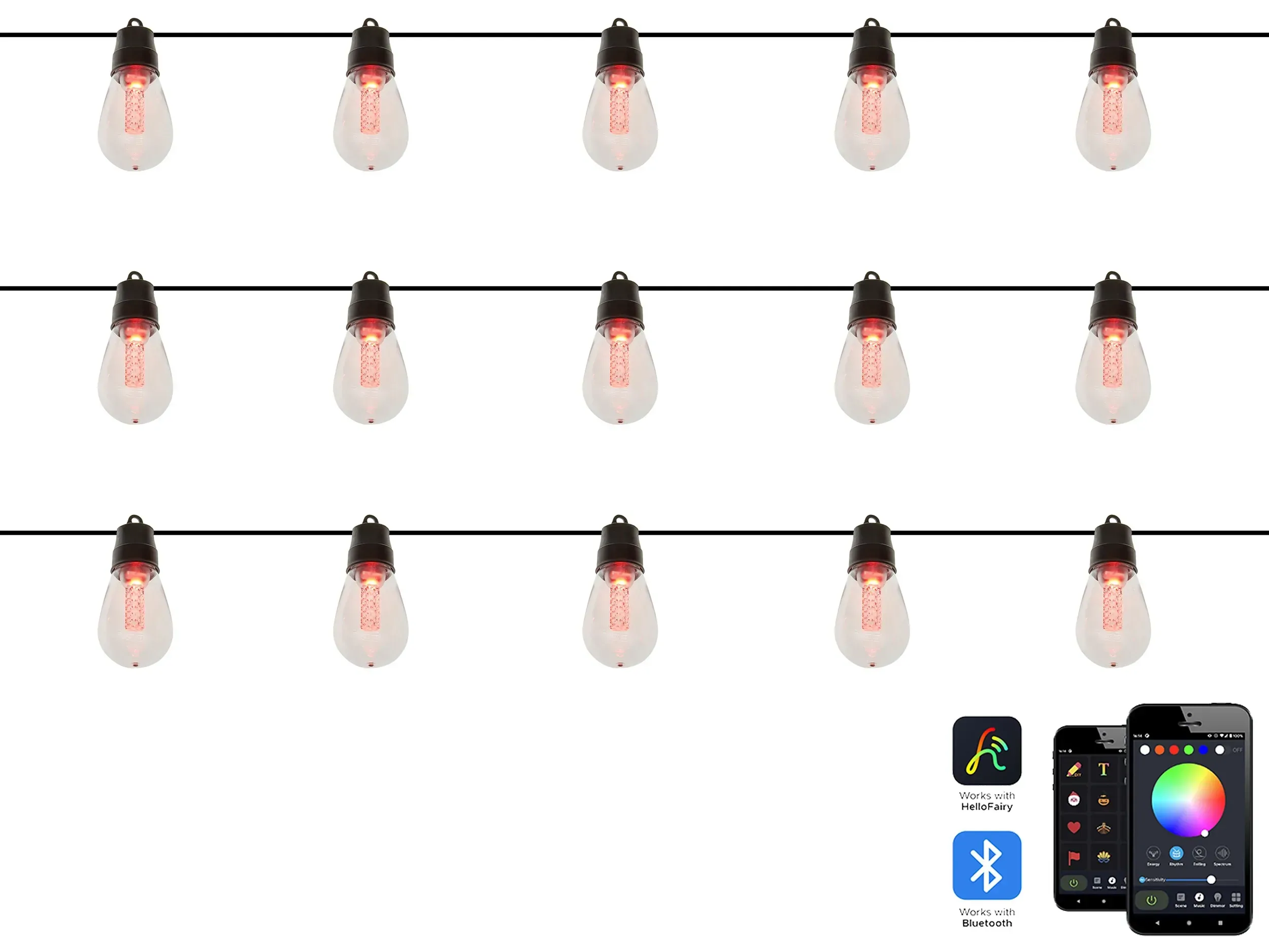 Stringa di luci LED per esterni con App Multicolore
