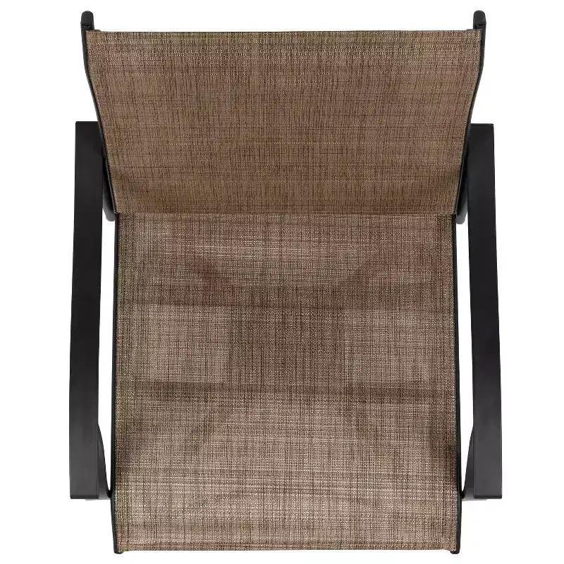 Flash Furniture Valerie Patio Bar Height Stools Set of 2, All-Weather Textilene Swivel Patio Stools and Deck Chairs with High Back & Armrests