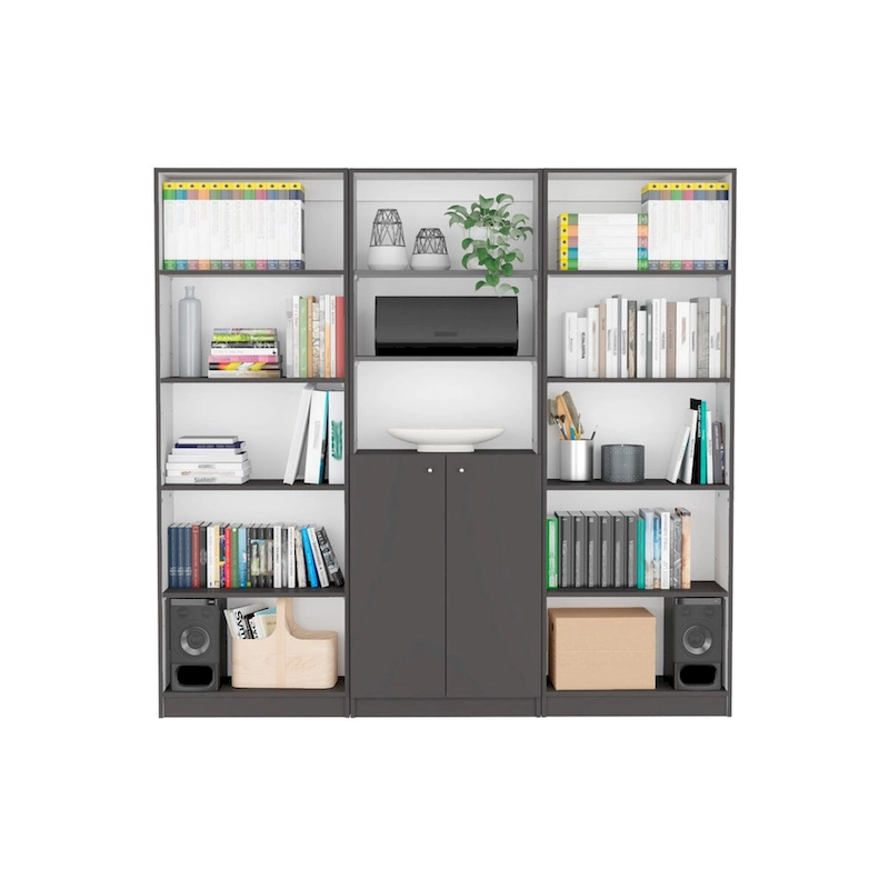 Kenyon 74 Wide 5-Shelf and Cabinet Option C Bookcase Set of 3
