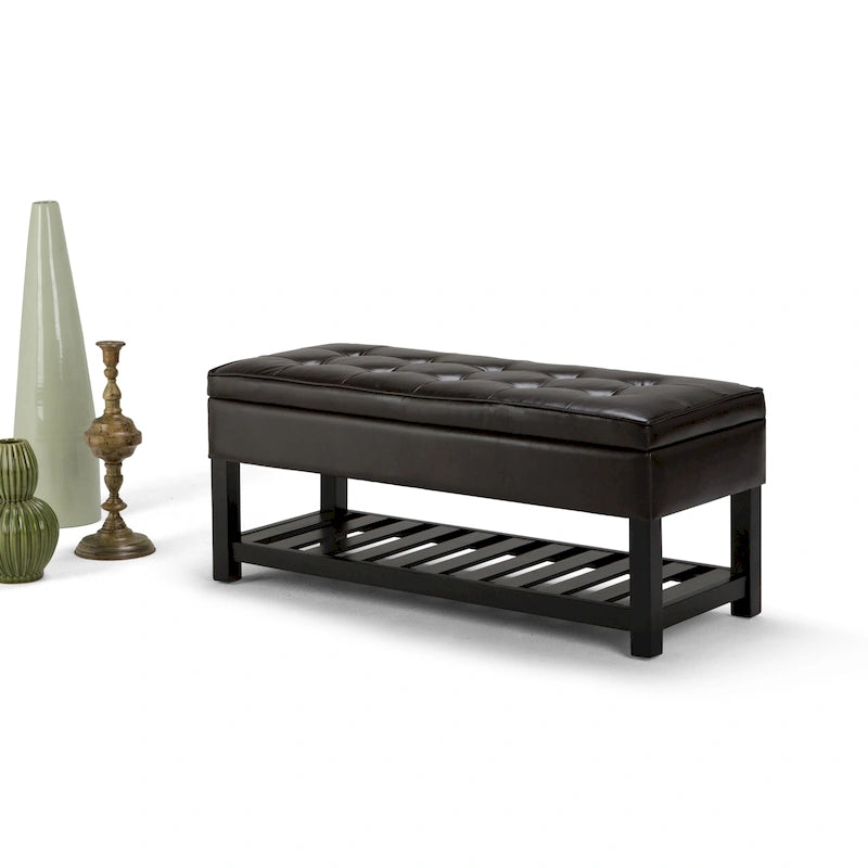 44 inch Wide Transitional Rectangle Ottoman Bench