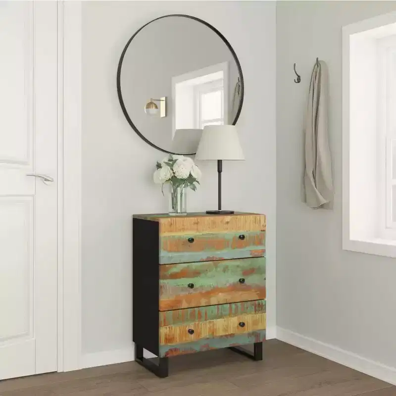 Sideboard Mixed with Shades of Green, Blue, Orange, and Red