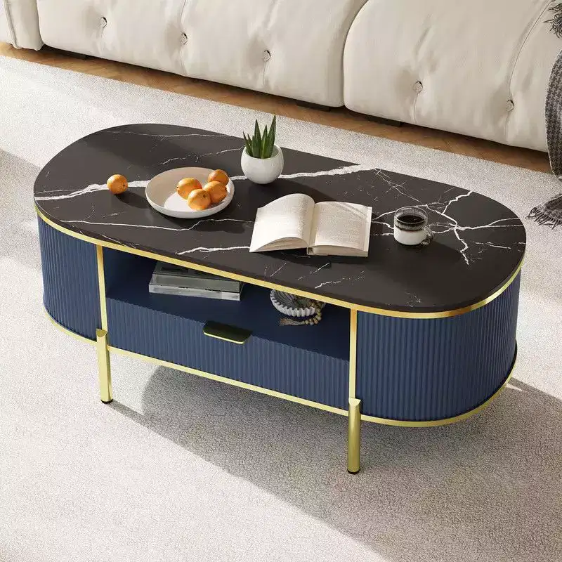 Oval Coffee Table with Storage, 48
