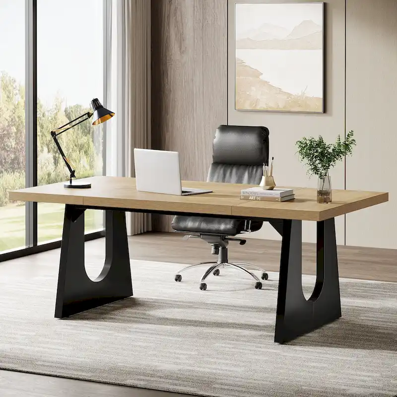 70.9 Inches Executive Desk Rectangular Computer Office Desk with Large Desktop