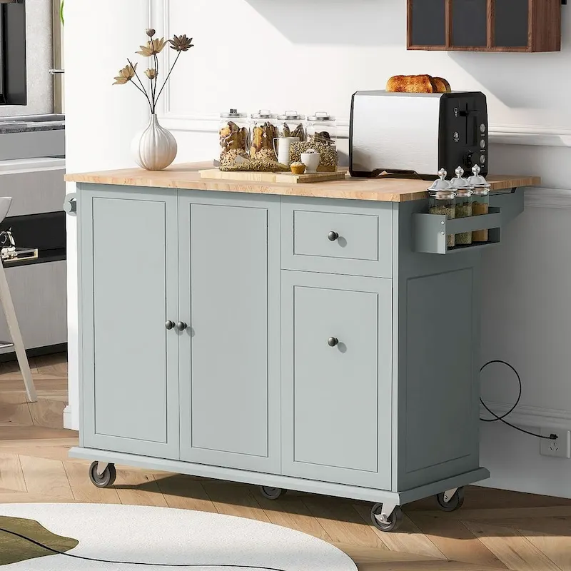 54 Kitchen Island Cart with Wheels