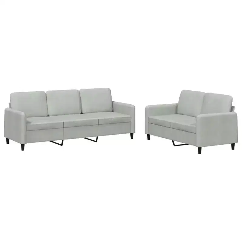 vidaXL Sofa Set Accent Couch Sectional Sofa for Living Room 2 Piece Velvet