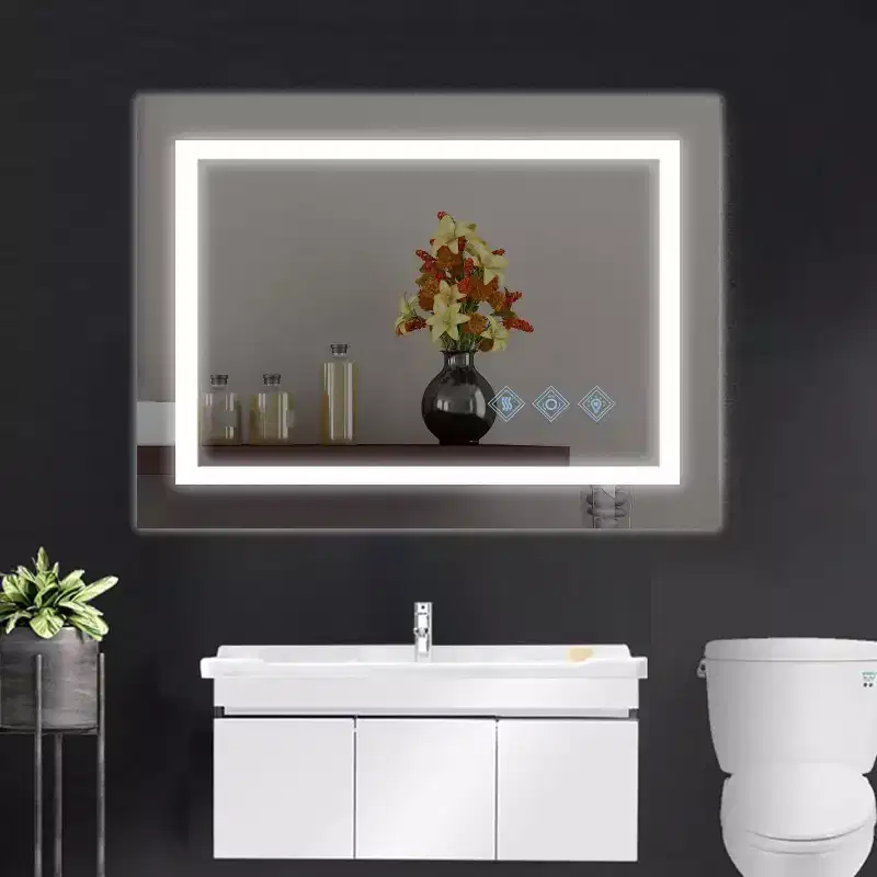 Acekool 32 x 24 Inch Bathroom Mirror, Wall Mounted Vanity Mirror with Touch Dimming, Smart Memory, Anti-Fog and IP54 Waterproof