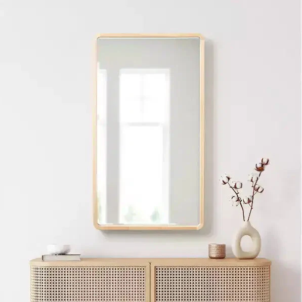 Wood Radius Rectangle Wall Mirror