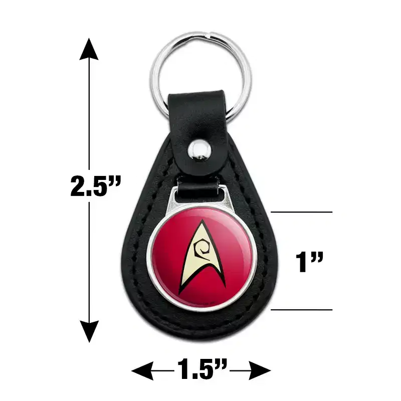 Star Trek Engineering Shield Black Leather Keychain