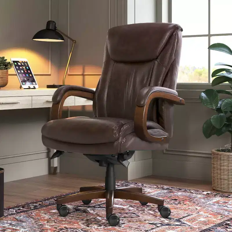 Executive High-Back Office Chair with Lumbar Support, Black