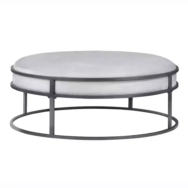 39.5 Greenbank Round Cushioned Ottoman - HOMES: Inside + Out