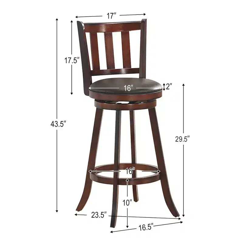 Costway Set of 4 29.5'' Swivel Bar Stool Leather Padded Dining Kitchen Pub Bistro Chair Low Back