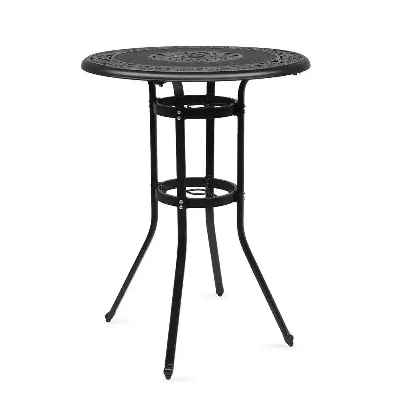 Karl Home Brionie Round Aluminum Outdoor Bar Table