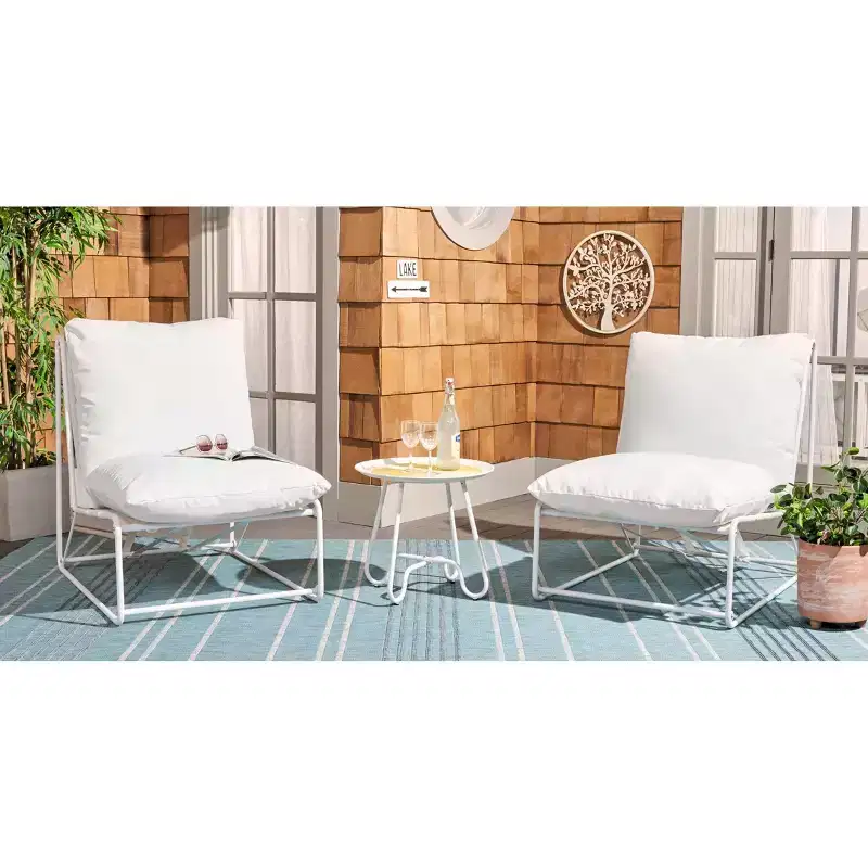Archie 3 Piece Patio Set - Indoor/Outdoor - PAT9047 - White/Beige - Safavieh