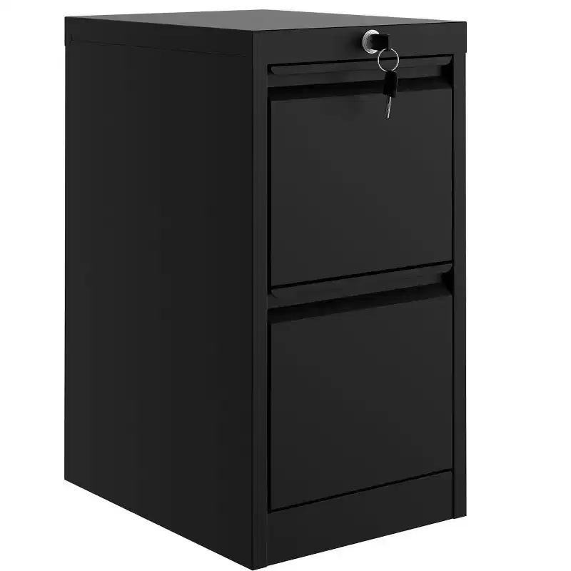 Metal Filing Cabinet with Lockable 2 Drawers, 38 x 45 x 73 cm Storage Cabinet for A4, Legal, Letter Files, Documents, Stationery