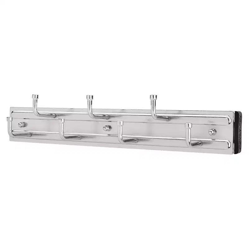 12 Inch Pull Out Closet Organization Rack for Belts Ties and Scarves Chrome