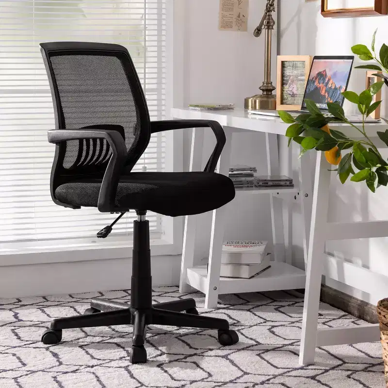 Costway Height Adjustable Mid-Back Mesh Chair Executive Chair w/ Lumbar Support