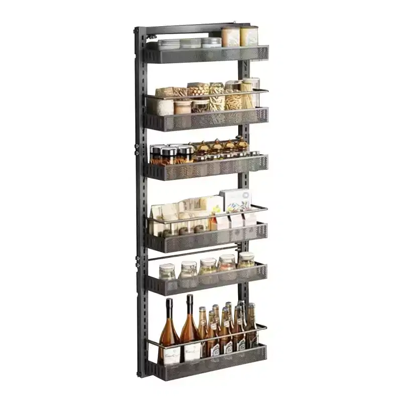 6-Tier Over The Door Organizer, Adjustable Hanging Spice Rack, Wall/Door Mount for Pantry/Laundry