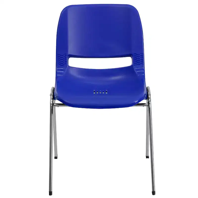 4-Pack Ergonomic Shell Stack Chair with Chrome Frame, 880 lb Capacity, 18
